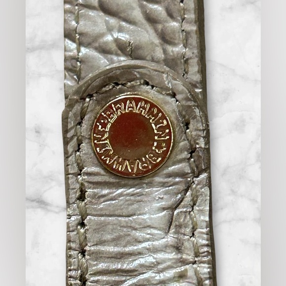 Brahmin Cream Croc Embossed Satchel Tote Purse - Picture 13 of 16